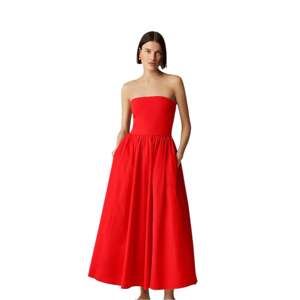 J. Crew Strapless Red Dress